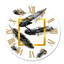 Cadre doré et plumes - horloge murale bohémienne et éclectique-60281283