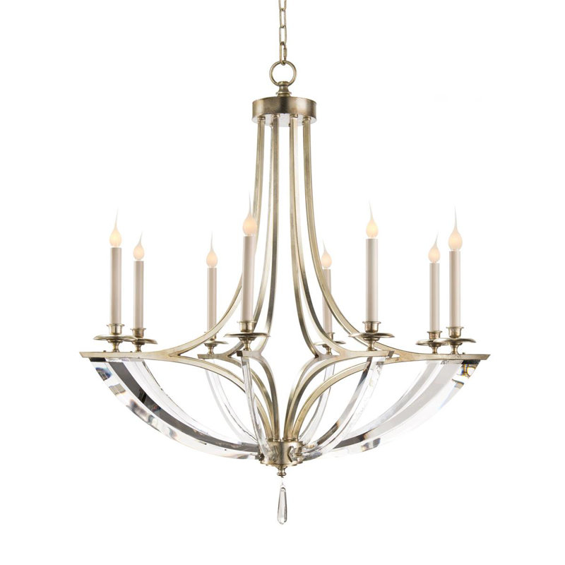 Lustre en cristal courbé à huit lumières