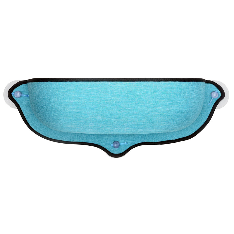 Chatière avec lit à ventouse et lit pour animaux de compagnie Pet Gravity-Lounge, Bleu