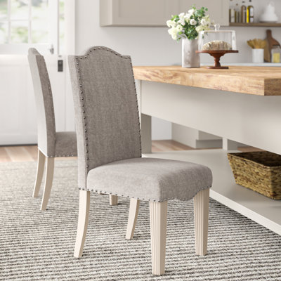 Romane Upholstered Side Chair in Gray