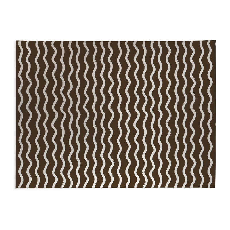Tapis de cuisine Wiggle Row, Rectangulaire 2 pi x 3 pi, Brun moka
