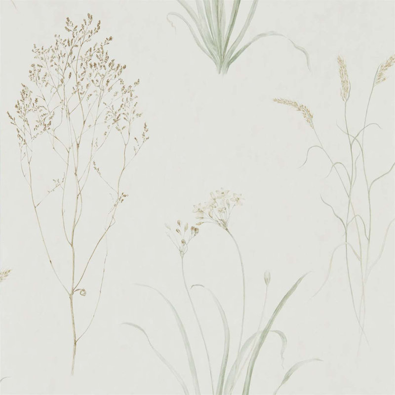 Farne Grasses Wallpaper, Willow/Pebble