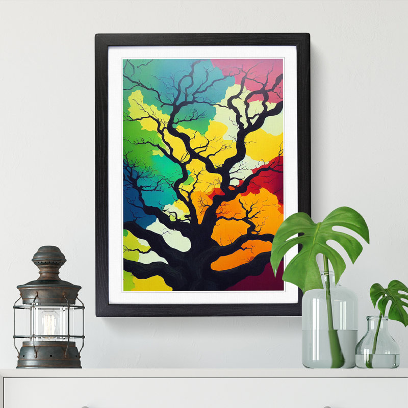 Glane Oak Tree In Colour Vol.2 1 Piece Single Picture Frame Wall Art, 46cm H x 34cm W x 2cm D, Walnut