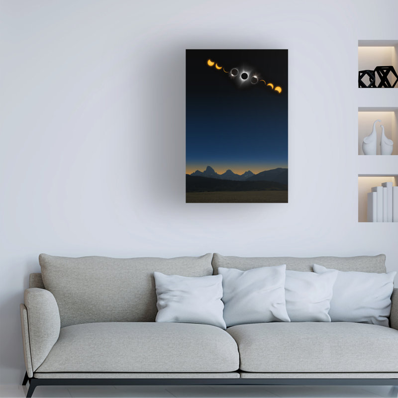 Art mural sur toile tendue - décoration murale «Crescent Moonlight Glow» par Royce Bair pour le salon, la chambre à coucher ou le bureau - 16 x 24