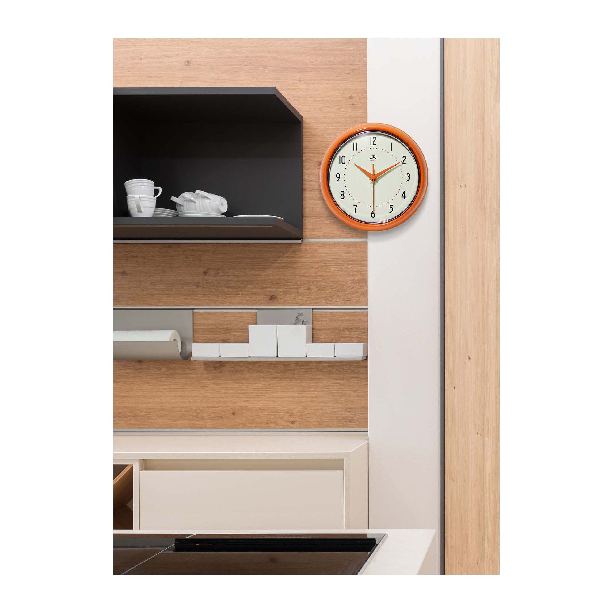 Desdra Metal Wall Clock, Small, Orange