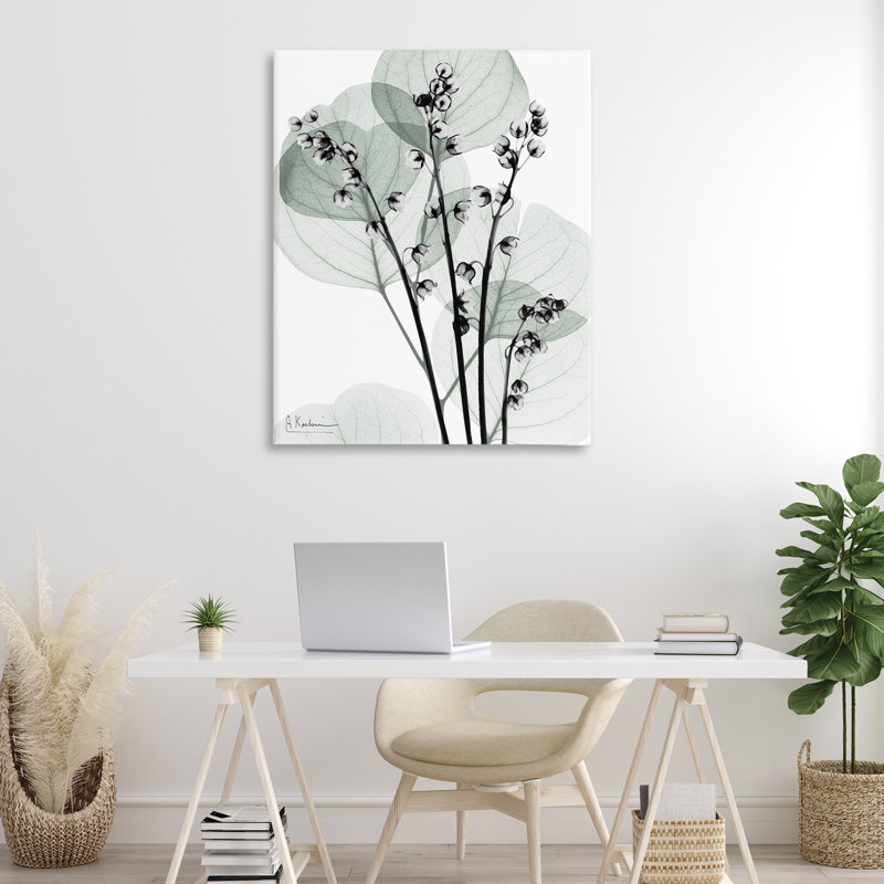 Toile fraîche d'herbes minimalistes, design par Albert Koetsier, H 48 po x l 36 po