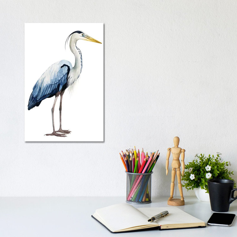 Seabird Heron II by Grace Popp - Wrapped Canvas Gallery-Wrapped Canvas Giclée, 20.32 cm H x 30.48 cm W