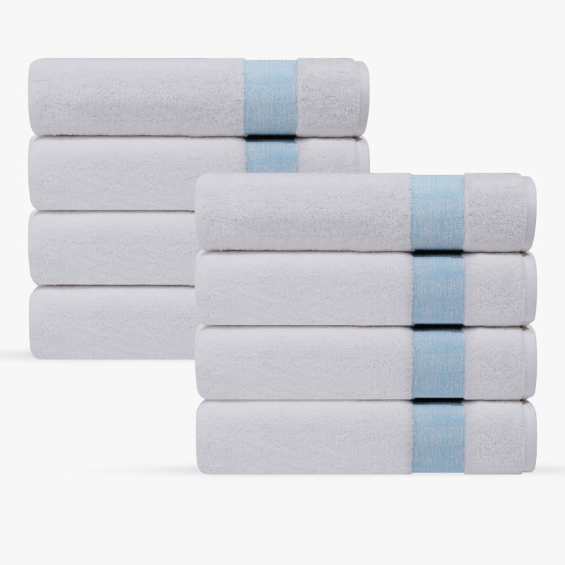 Jonnae 8 pcs Turkish Hand Towels Set, Seaglass