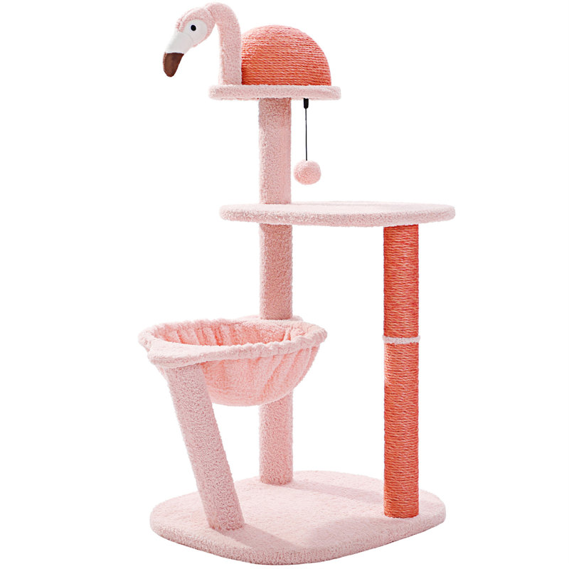 Arbre à chat avec hamac Flamingo, Rose