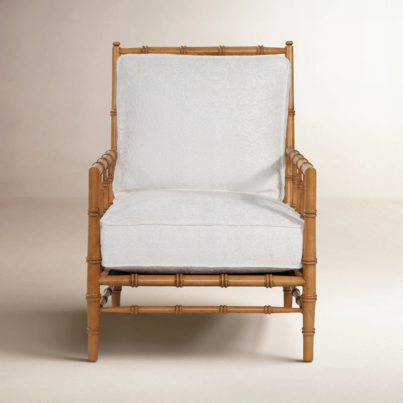 Channel Island Upholstered Armchair, Snow Crypton Performance; 0884-91, Havana