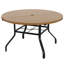 Table de salle à manger d'extérieur ronde durable avec texture grain de bois et trou pour parasol-132917121