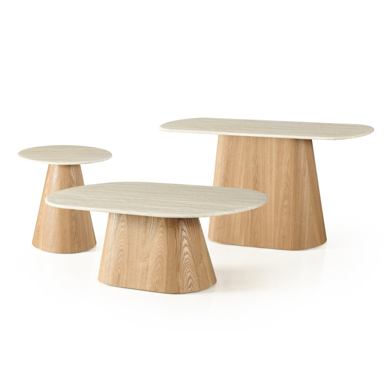 Ensemble de tables basses 3 pièces Souliere, 3 Pieces: Coffee Table, Console Table, End Table