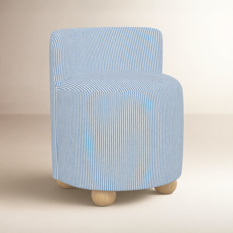Fauteuil de coiffeuse Bee, Bleu rayé BCBG