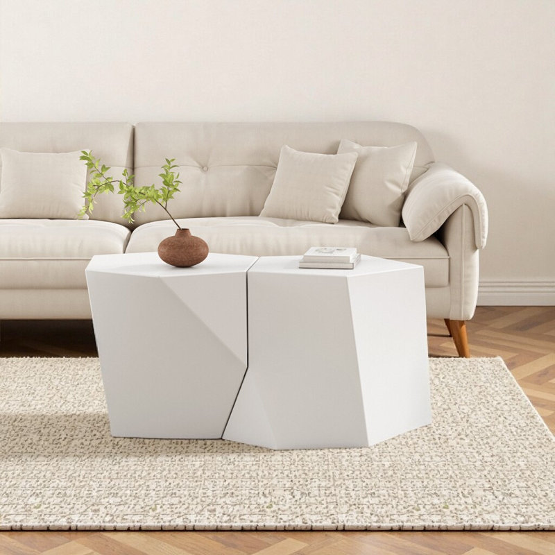ENSEMBLE DE TABLE À CAFÉ MODERNE MGO, Blanc