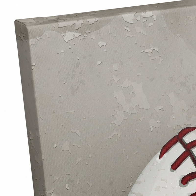 Art sur toile de baseball peint Zena, H 20 po x l 16 po x P 1,25 po