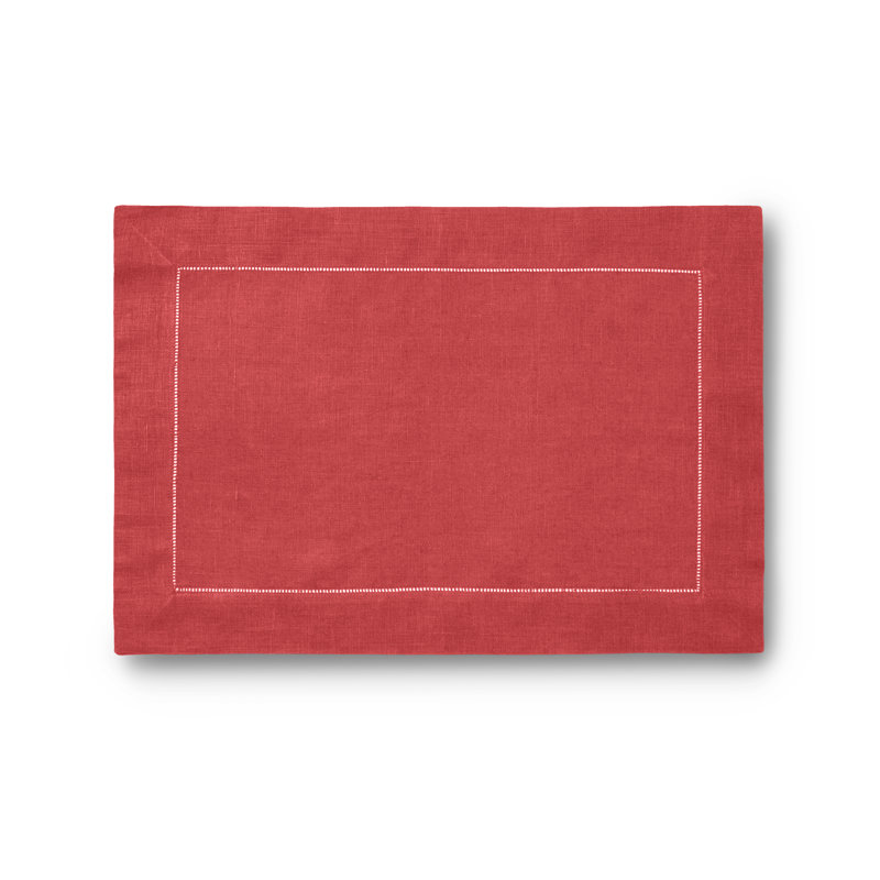 Festival Linen Rectangle Placemat Set, Poppy