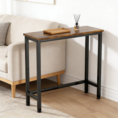 Console étroite pour petits espaces, table d'appoint avec canapé d'entrée avec cadre en fer robuste et pieds réglables pour le salon, la chambre et le bureau