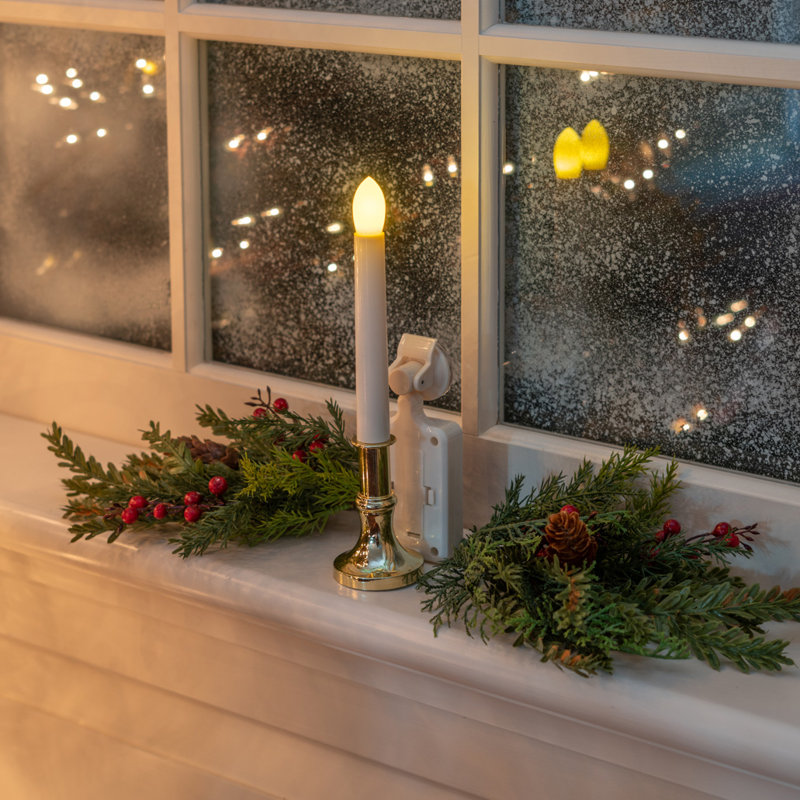 Solar LED Flame Window Candles Lighted Window Décor