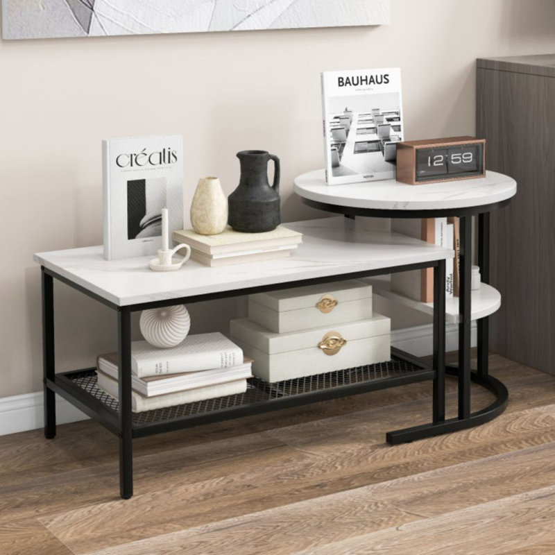Table basse avec rangement Javarrius, Noir
