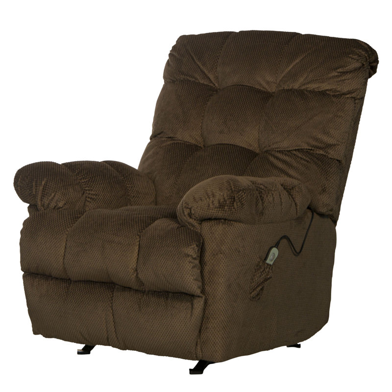 Upholstered Heated Massage Chair, Brown