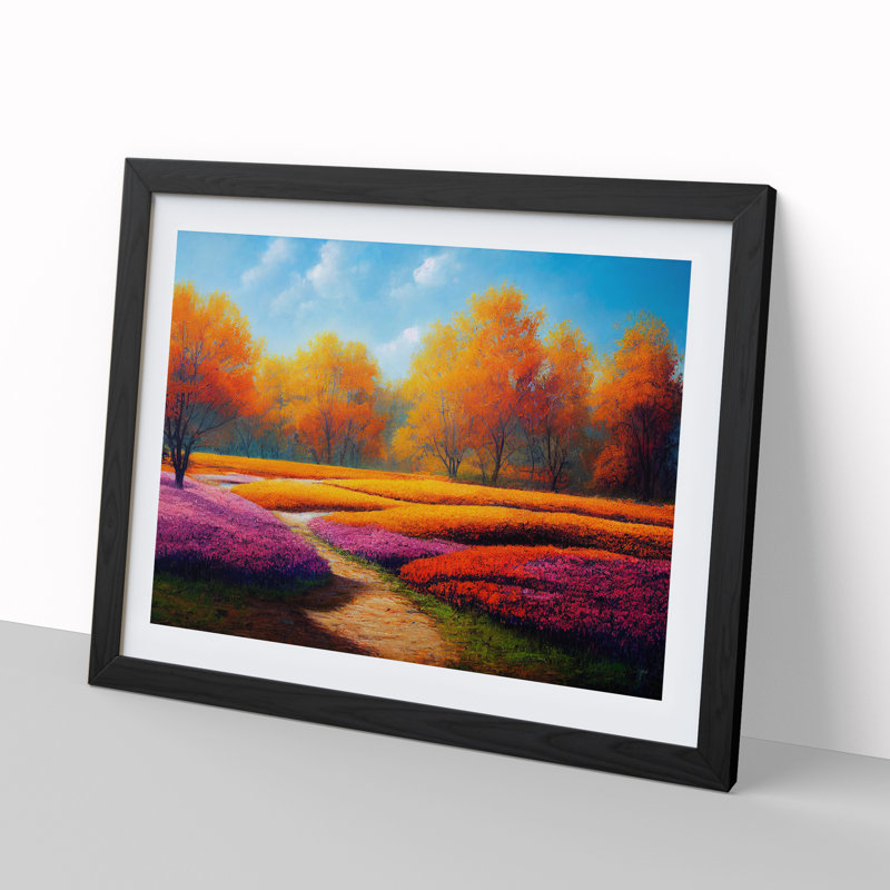 A Popular Spring Forest - Single Picture Frame Print, Black Framed, 46cm H x 64cm W x 2cm D