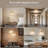 Vintage Brass Pendant Light, Premium Ribbed Glass Hanging Ceiling Fixture with Rotary Switch, Adjustable Fabric Cord Mini Chandelier for Kitchen Island, Dining Room, Dimmable E26 Base (6W Bulb Included)