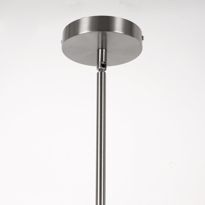 Luminaire suspendu linéaire en verre à intensité variable pour îlot de cuisine de 5,9 po (l) à 3 lumières réglables, Nickel