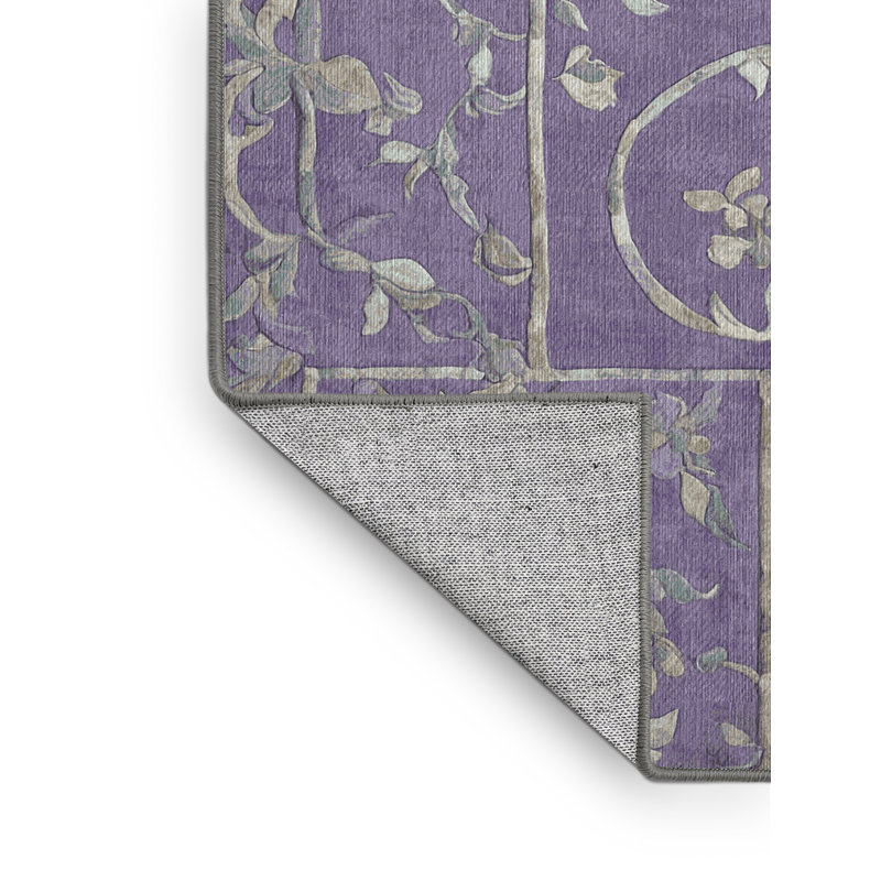 Machine Washable Purple Area Rug, Rectangle 3' x 5'
