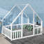 Full-Sized Wooden House-Designed Low Bed With Enclosure-1745842011