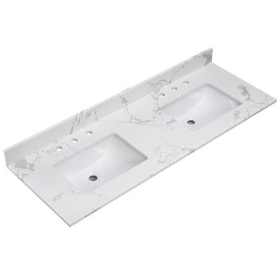 61'' Double Bathroom Vanity Top with Sink