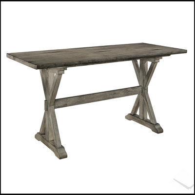 Rustic Distressed Grey Counter Height Dining Table, Solid Rubberwood for Durability and Style in Modern Kitchens