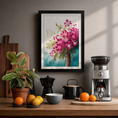 Magenta Blooms Botanical - Framed Print