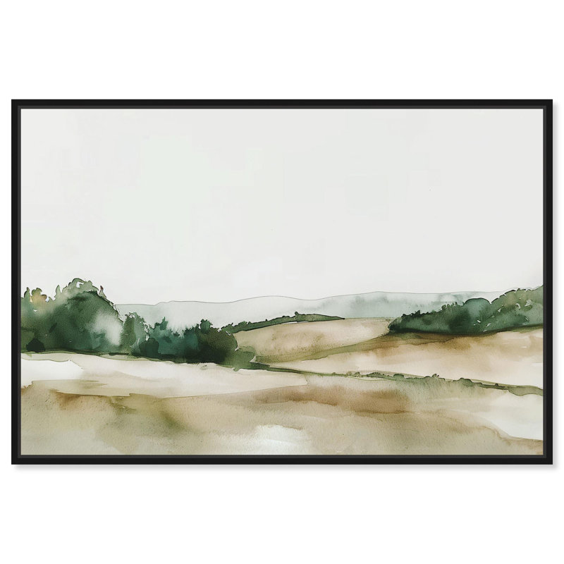 «Meadowside Escape Canvas Rustic Farmhouse» par Art Remedy, H 11 po x l 16 po, Cadre noir