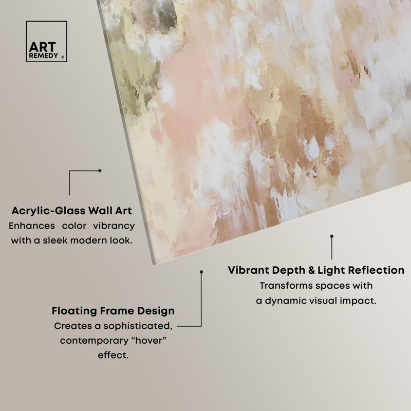 Art mural acrylique Golden Glimmer Gesture III par Art Remedy, prêt à être accroché, H 20 po x l 20 po