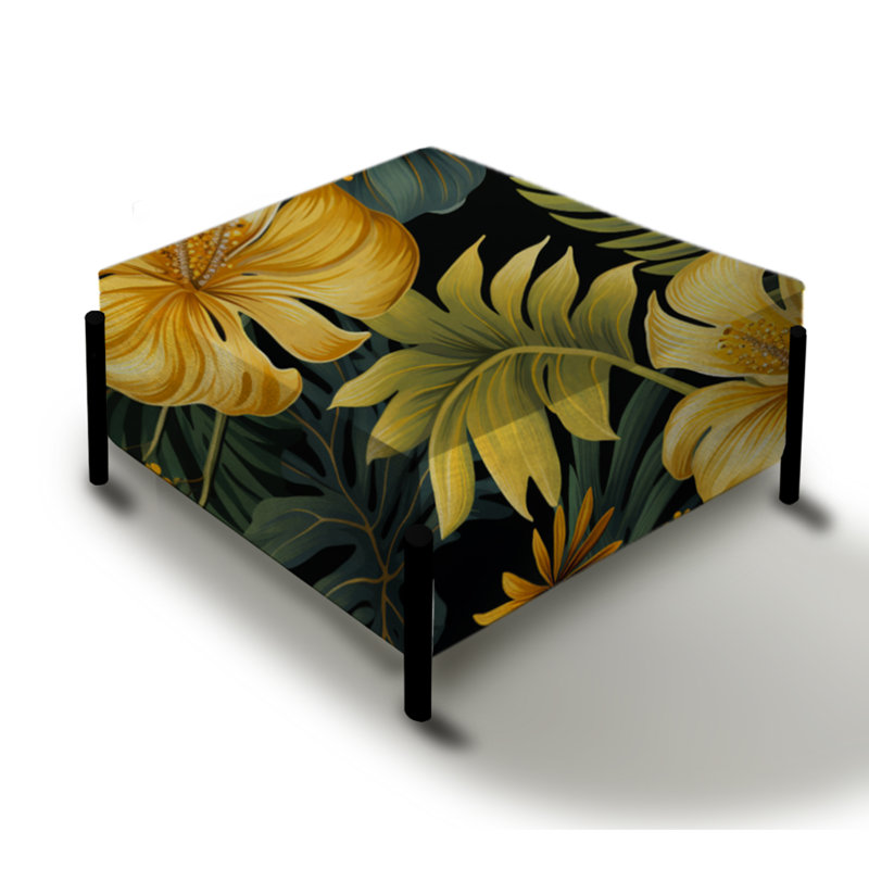 Monstera Magic Tropical Pattern - Tropical Large Square Ottoman