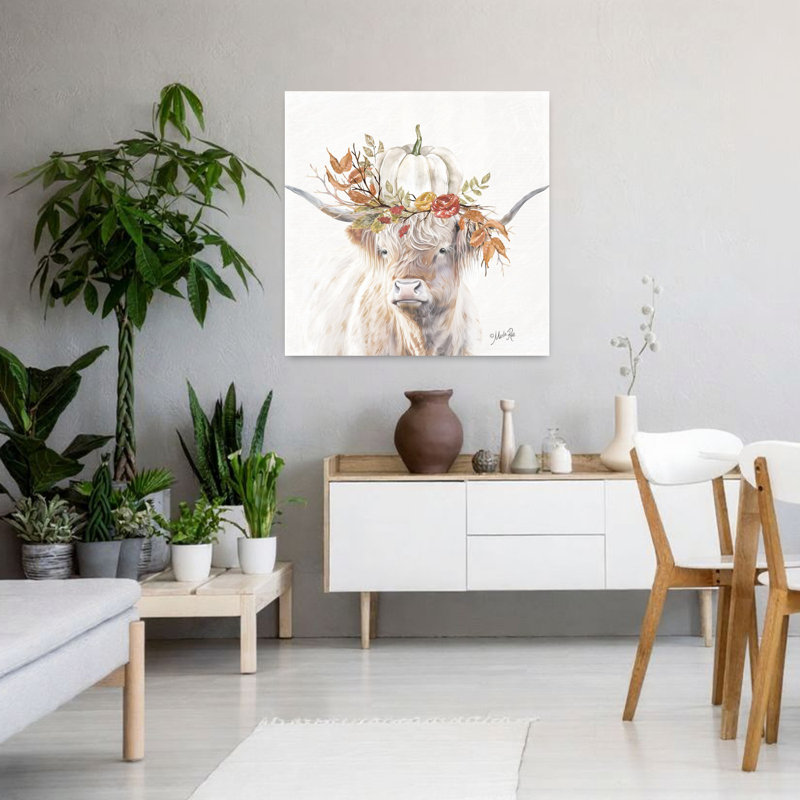 «Harvest Highland Abstract Contemporary Landscape Nature», art mural, 36" H x 36" W