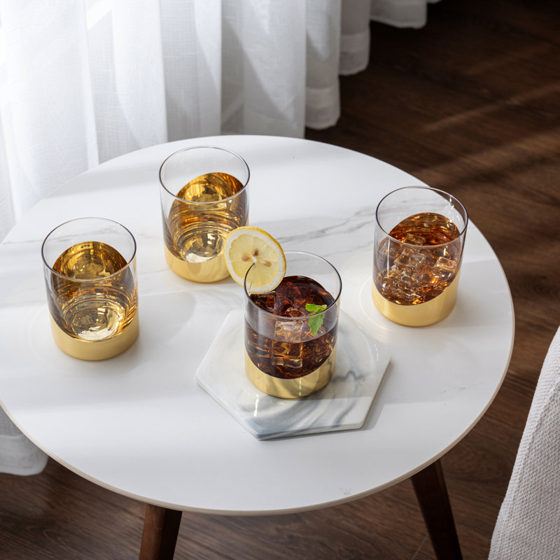 Mercer41 Timathy 12oz. Brass Whiskey Drinking Glasses