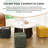 Square Corduroy Yellow Stool, Comfortable For Foot Placement, High Resilience And Versatile Function In Home Fabric Rest, Smooth, Multi - Use Various Spaces, Stable-630676203