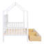 Lit simple en bois avec 2 tiroirs, lit pour enfant avec tablette de rangement, blanc, lit
