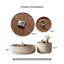 Ensemble de table basse ronde moderne Fopamtri avec tiroir de rangement et table d'appoint gigogne, table centrale en placage noyer en forme de pétale pour salon, aucun assemblage requis