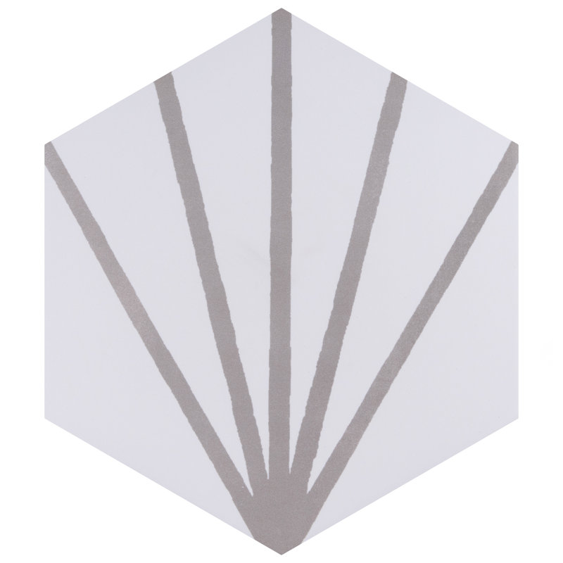 Carreau de céramique pour mur et plancher 8 po x 9 po Horizon, Blanc / gris