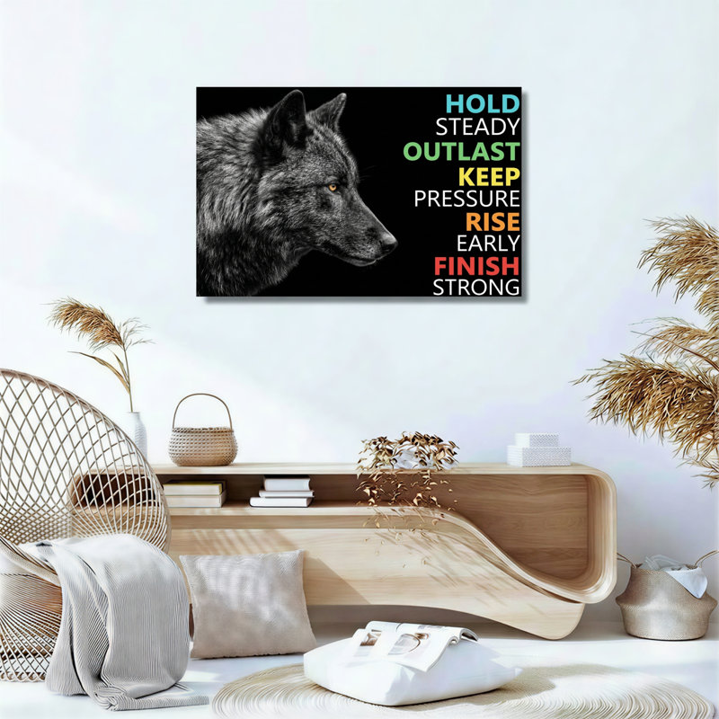 Ensemble d'une toile murale « Loup » (Motivation), H 28 po x l 40 po, Wrapped Canvas