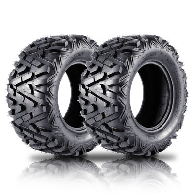 Deep Step All Terrain ATV/UTV Tires，25x10-12，6PR Tubeless，High-Performance Off-Road Mud & Sand Set