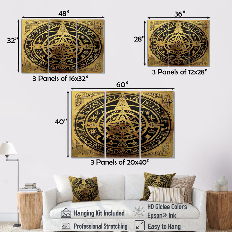 TETETRIA - Boho Mandala, ensemble d'art mural, Toile tendue, H 32 po x l 48 po x P 1 po