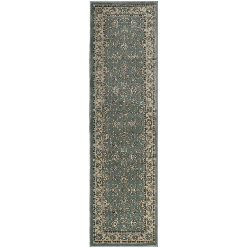 Tapis oriental vert Ackermanville, Tapis de couloir : 2 pi 2 po x 7 pi 7 po