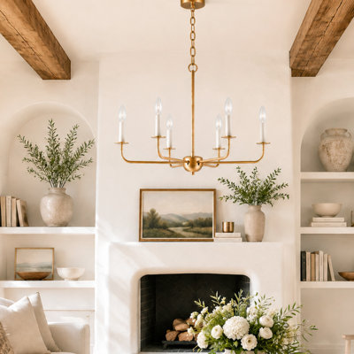 Orla 25" Dimmable Antique Brass Candle Style Chandelier