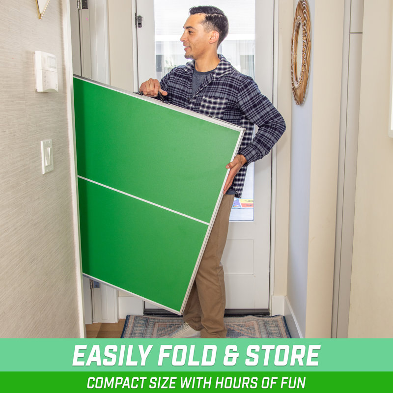 Green Adjustable Aluminum Mid-Size Folding Table Tennis Set