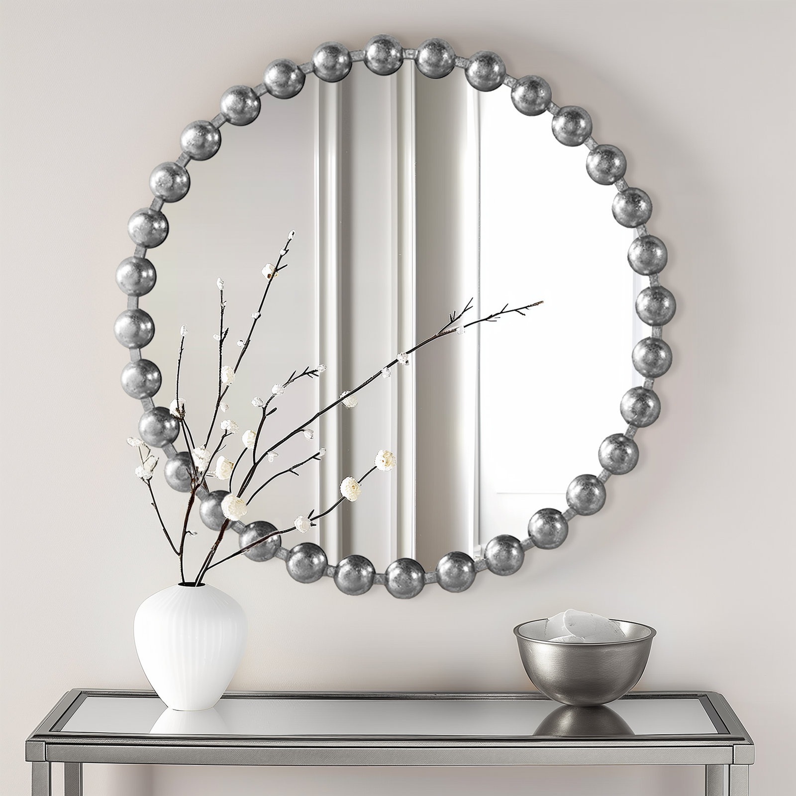 Marlowe 36" Accent Mirror, Silver, 27" x 27"