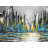 Abstract Blue Skyline Print On Canvas