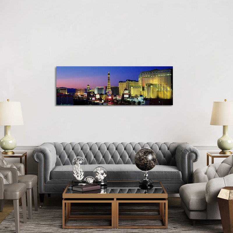 The Strip At Dusk, Las Vegas, Nevada, USA - Wrapped Canvas Panoramic Print, 152.4 cm H x 50.8 cm W x 1.91 cm D